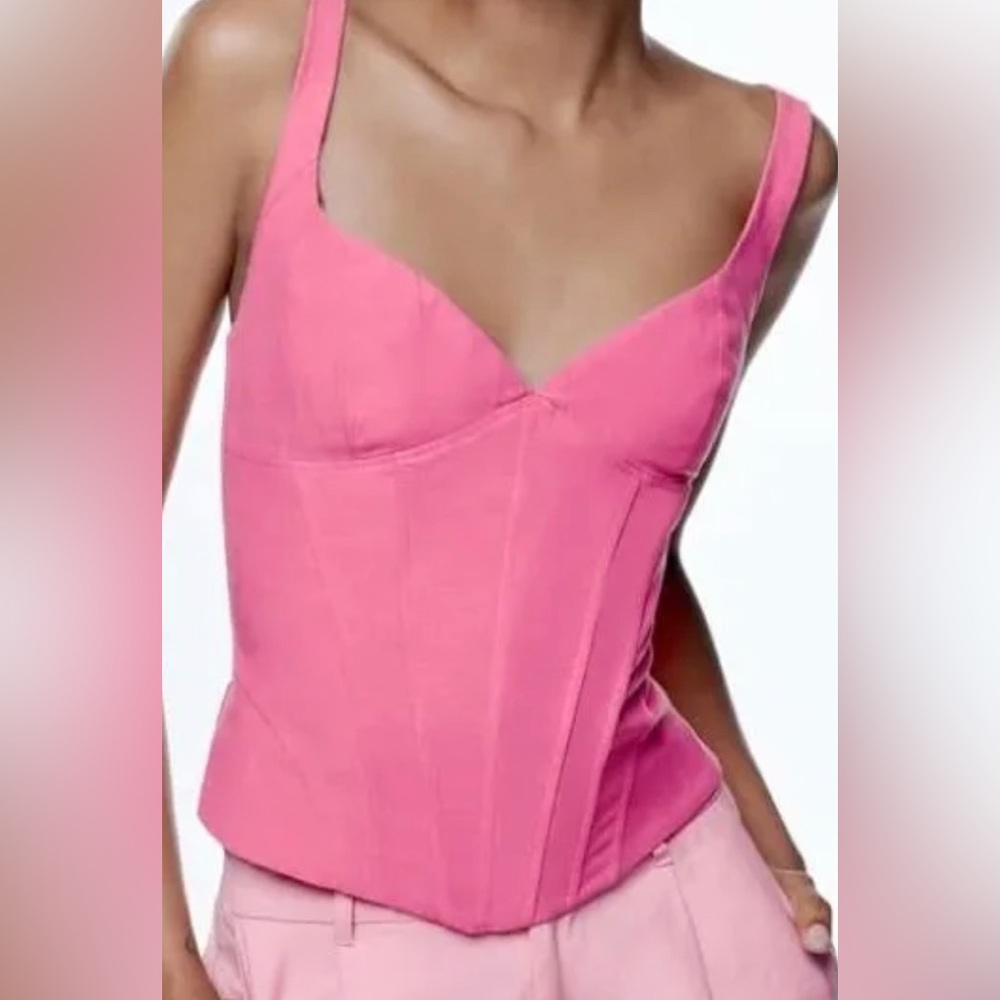 Zara Pink Corset Top NEVER WORN